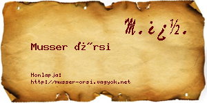 Musser Örsi névjegykártya
